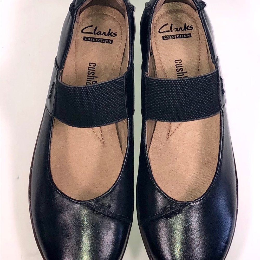 Clarks Medora Elie Black Leather Mary Jane 6.5M